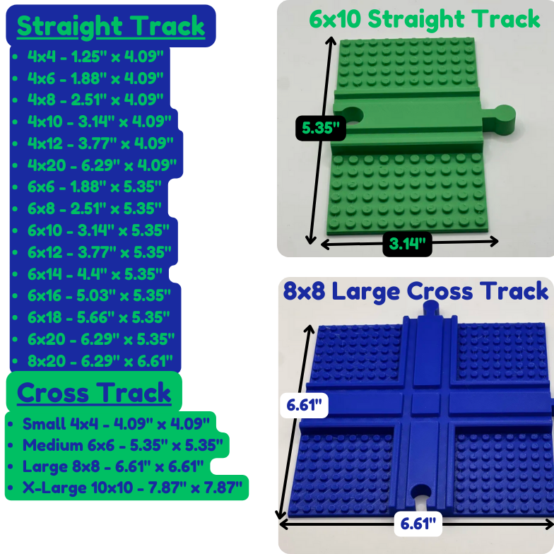 Brio Compatible Straight & Cross Duplo and Lego Track | Hape | IKEA Lillabo | BigJigs | Melissa and Doug
