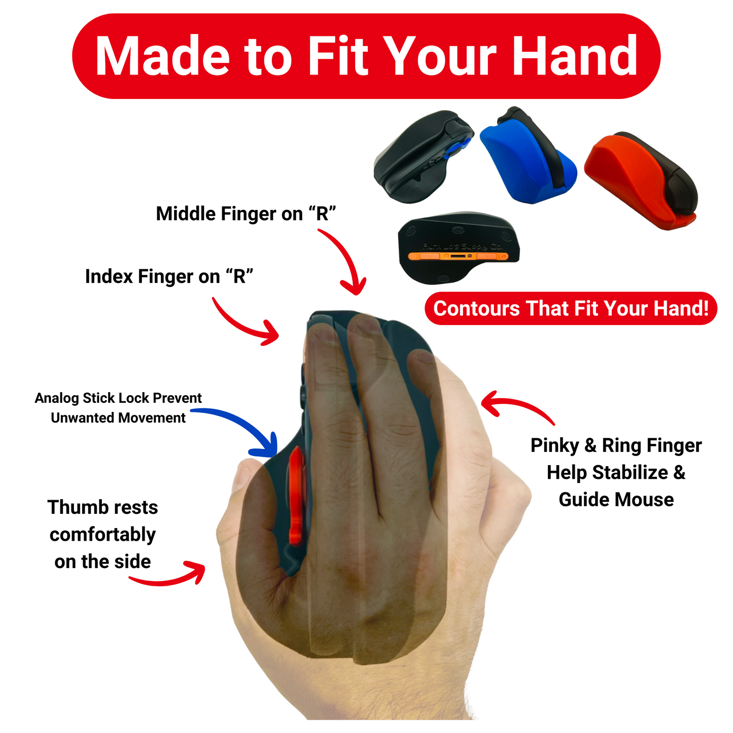Complete Joy-Con Grip Set | 2 Mouse Adapters + V-Shape Single Player Grip + 2 Multiplayer Joy-Con Grips