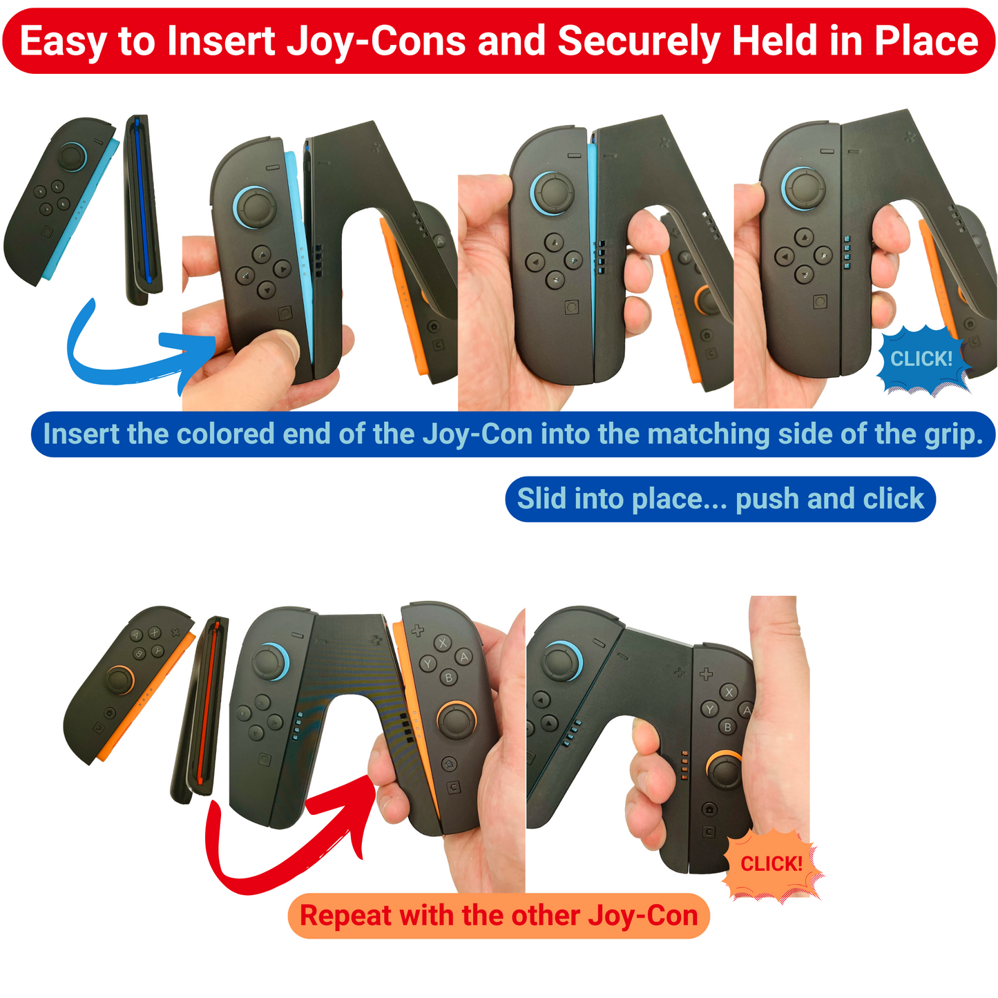 Single Player Joy-Con Controller with Dual FPS Mouse Adapters | Ergonomic V-Grip Controller & Mouse Adapter Set