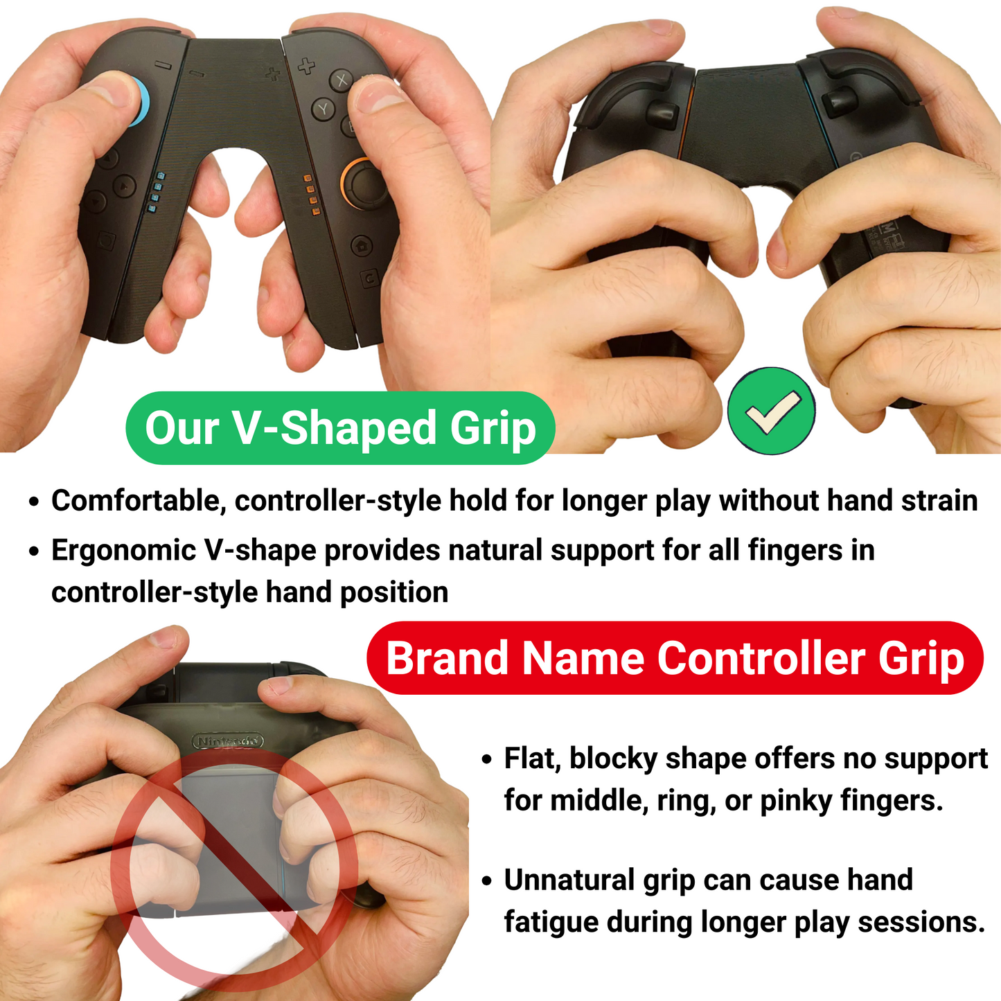 Nintendo Switch 2 – Complete Joy-Con Grip Set | 2 Mouse Adapters + V-Shape Single Player Grip + 2 Multiplayer Joy-Con Grips