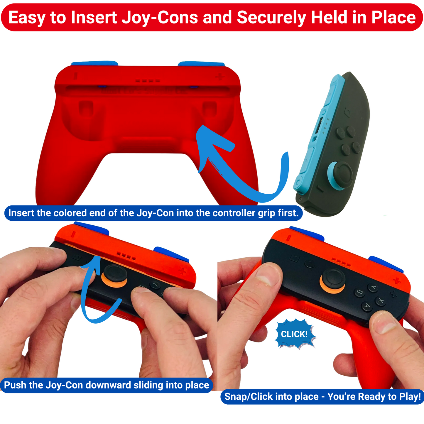 Multiplayer Joy-Con Grips for Switch 2 | 2-Pack Ergonomic Controller Handles | 23 Color Variations + Free Set of Analog Locks