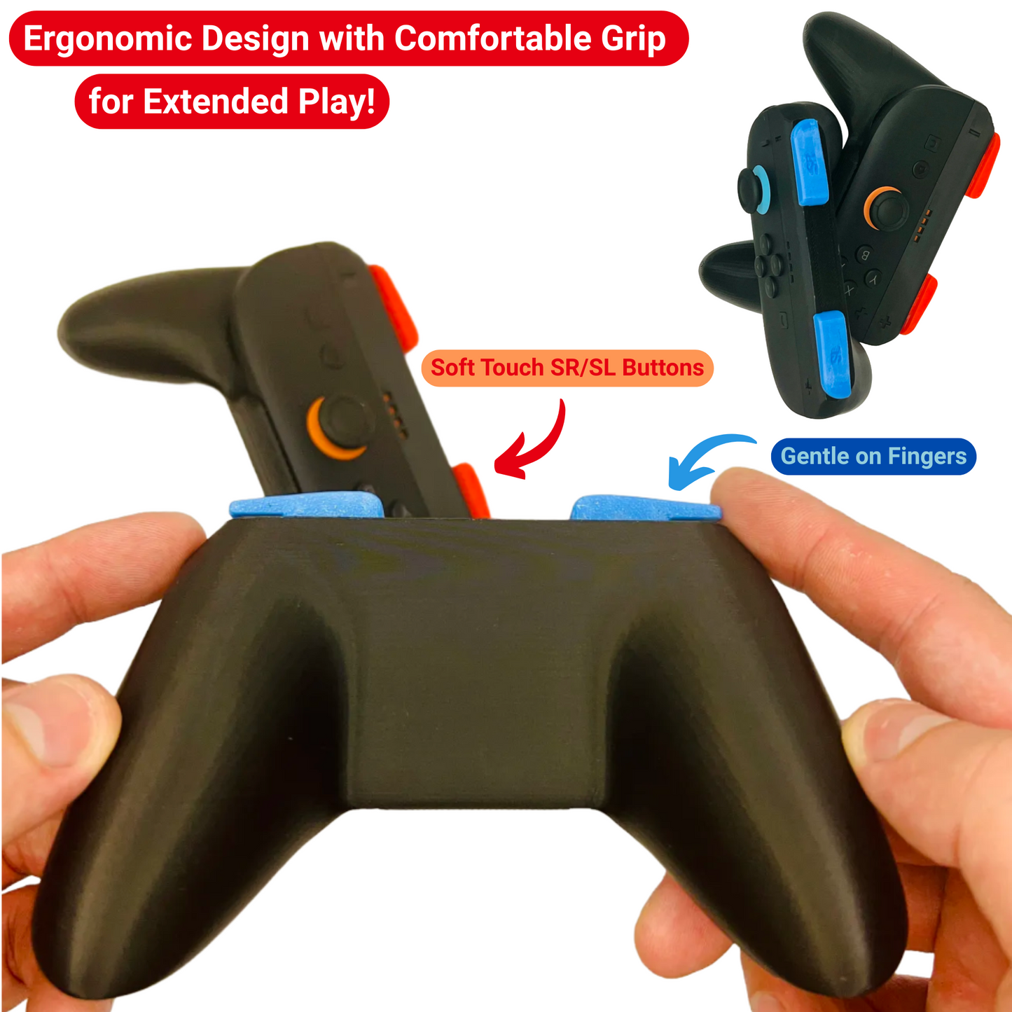 Nintendo Switch 2 Multiplayer Joy-Con Controller – Ergonomic Controller Joy-Con Grips (2 Pack) – Soft SR/SL Buttons + Analog Lock Set