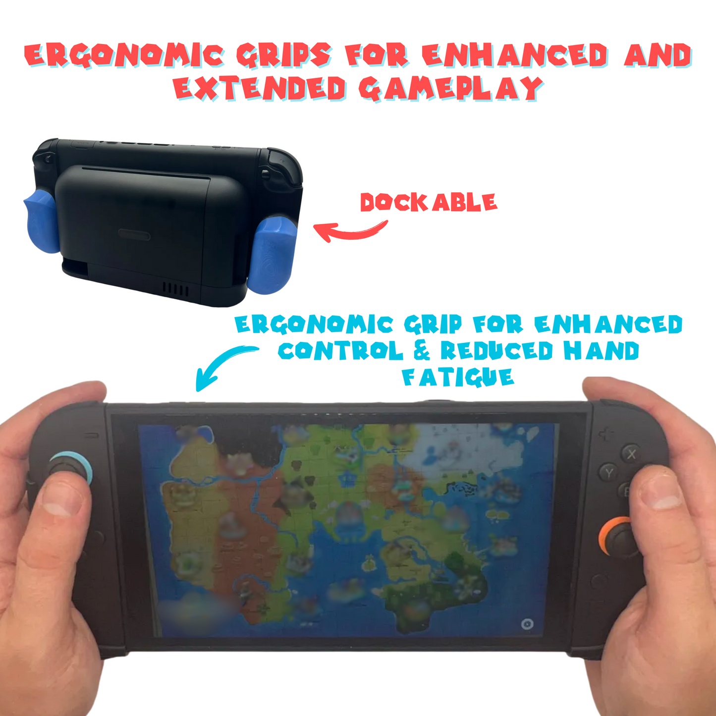 Handheld Joy-Con Grips for Nintendo Switch 2 – Ergonomic Grips for Handheld Mode – Soft Comfort Grip for Enhanced Gameplay – Dockable