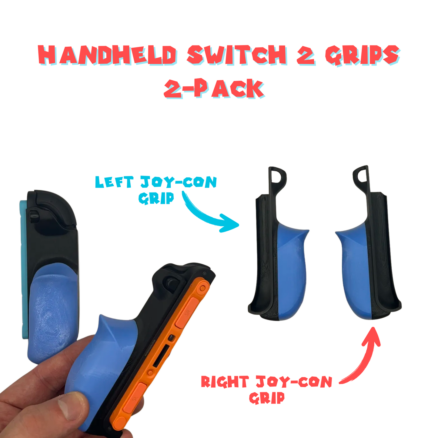 Handheld Joy-Con Grips for Nintendo Switch 2 – Ergonomic Grips for Handheld Mode – Soft Comfort Grip for Enhanced Gameplay – Dockable