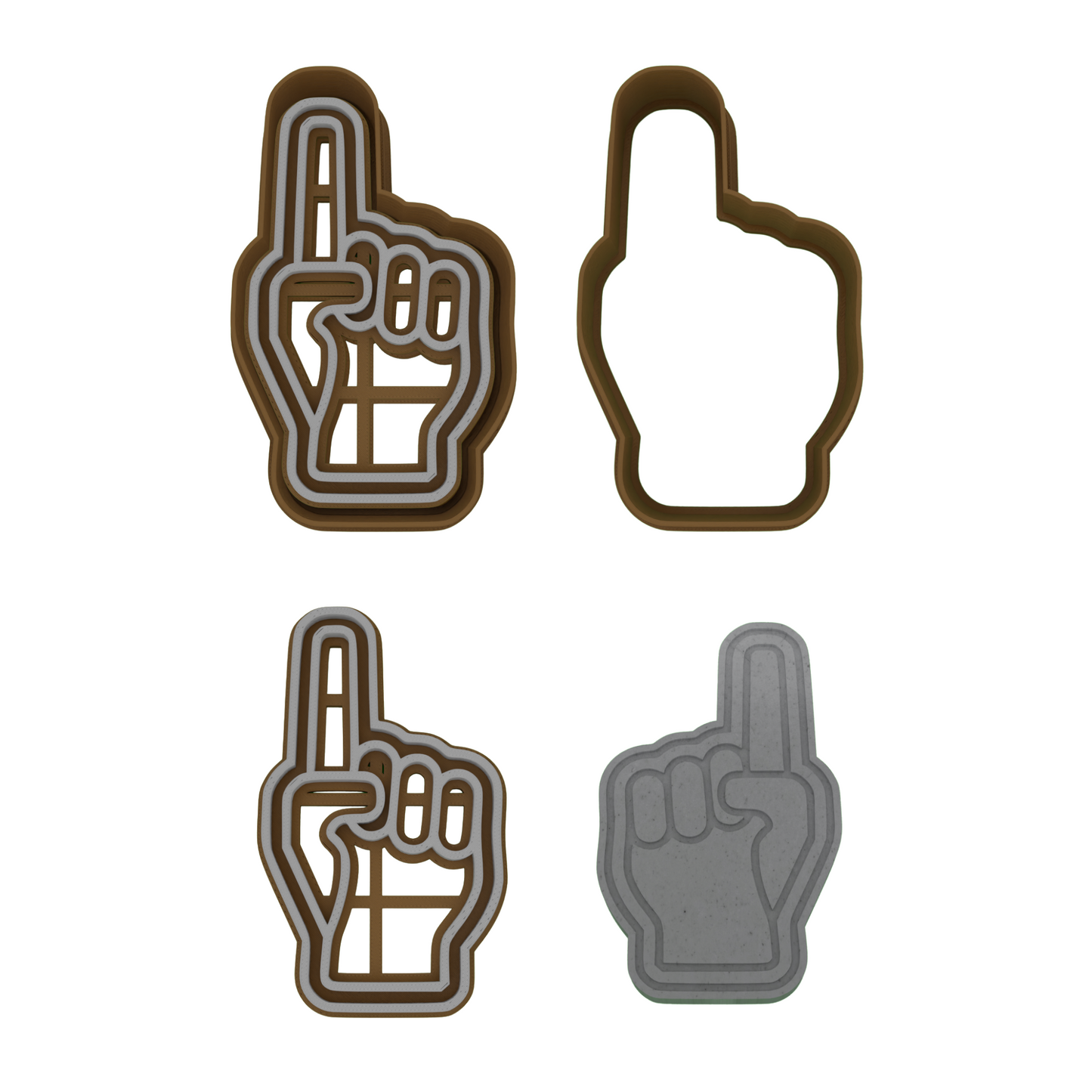 Football Cookie Cutter 5-Piece Set | Custom Jersey Number | 2-Piece Cutters