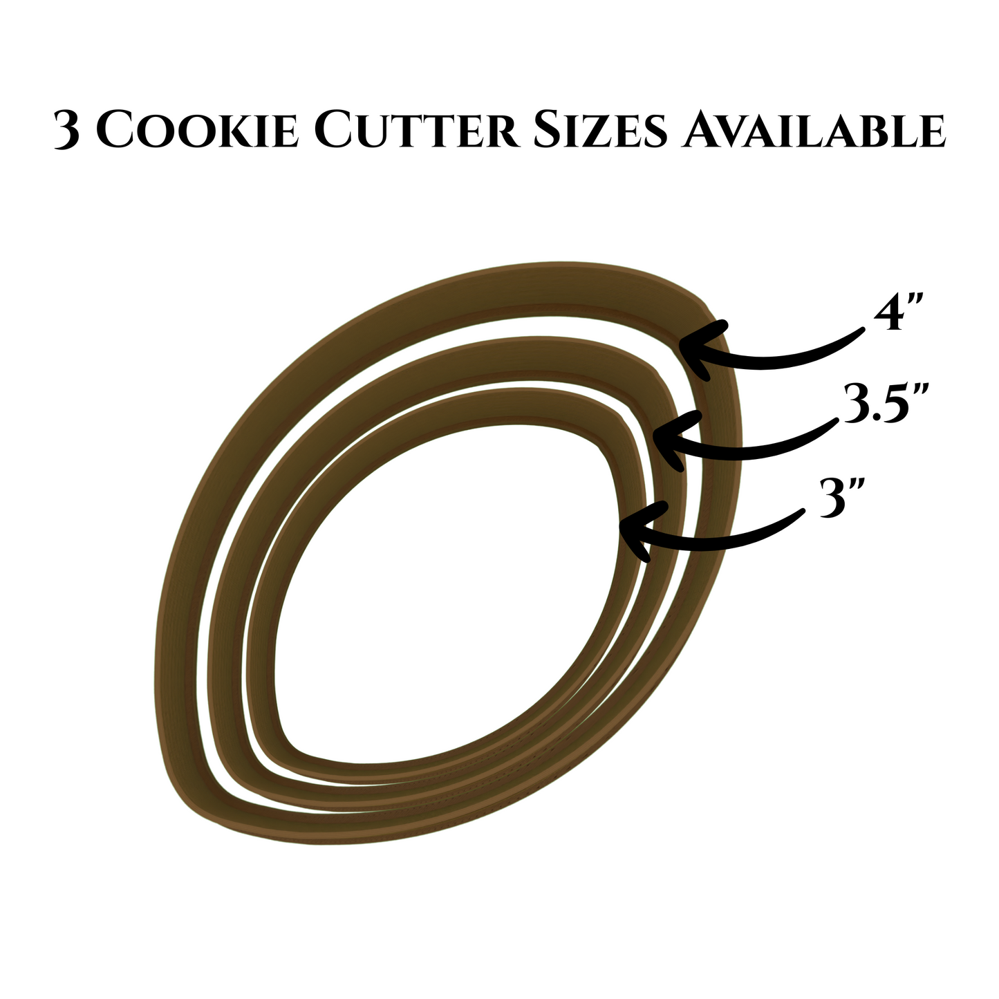 Football Cookie Cutter 5-Piece Set | Custom Jersey Number | 2-Piece Cutters