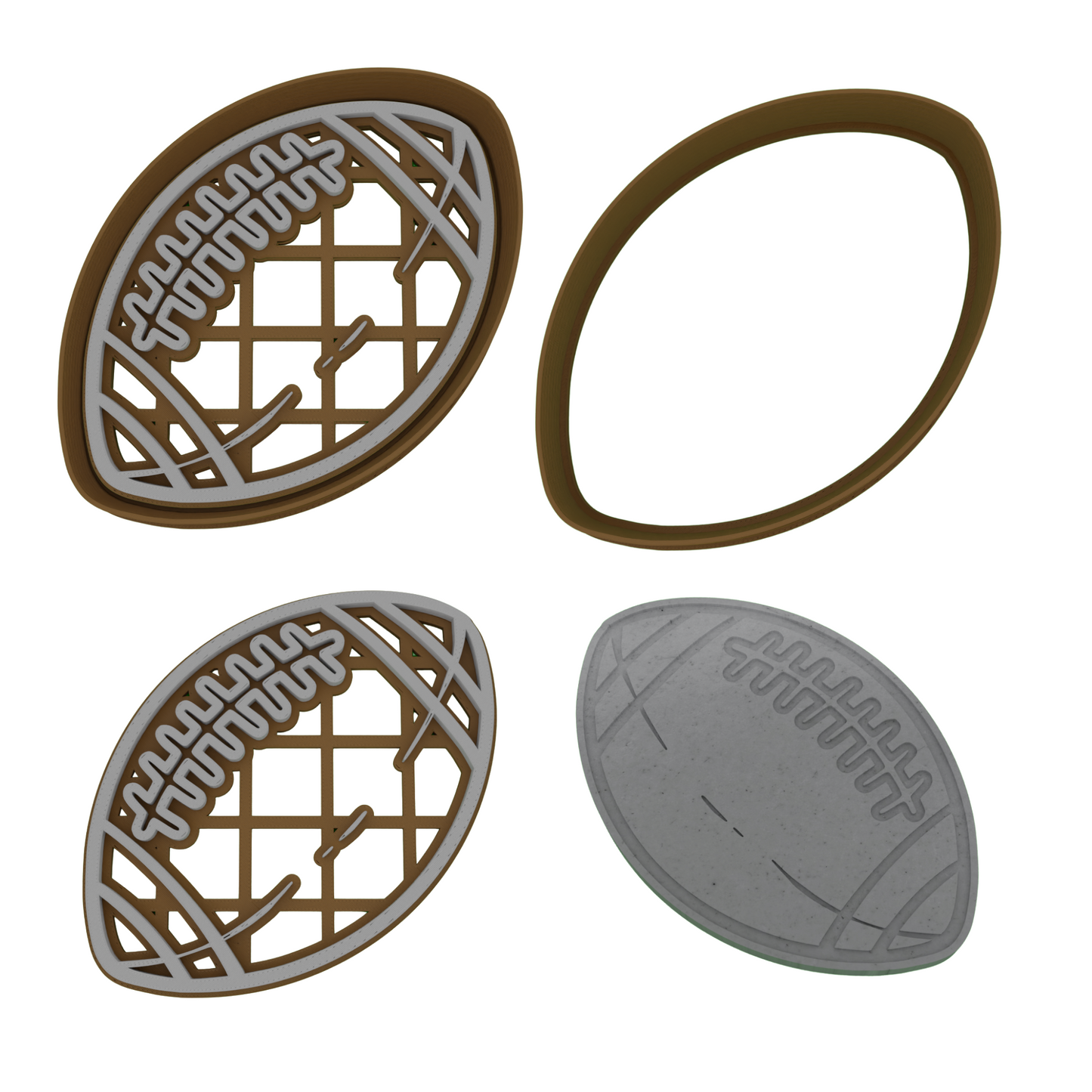 Football Cookie Cutter 5-Piece Set | Custom Jersey Number | 2-Piece Cutters
