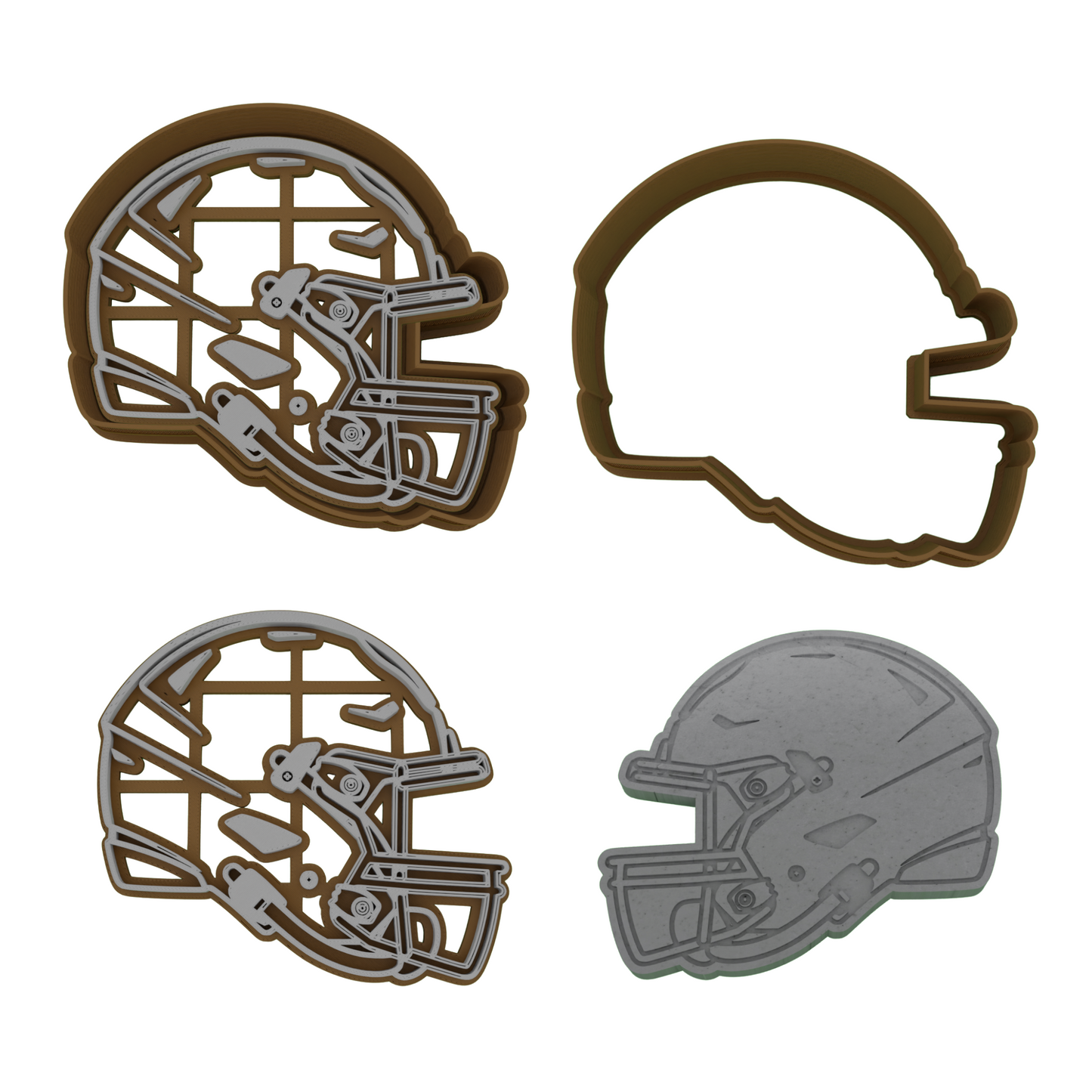 Football Cookie Cutter 5-Piece Set | Custom Jersey Number | 2-Piece Cutters