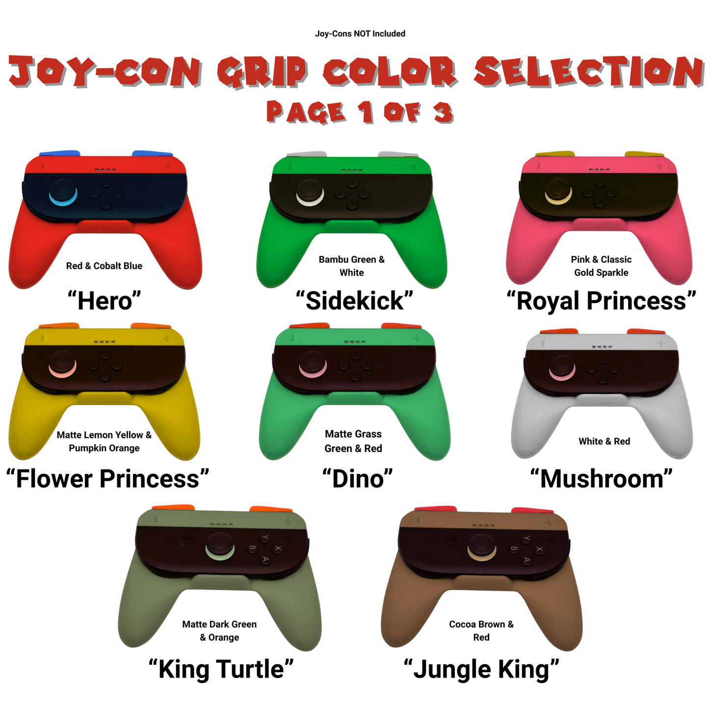 Multiplayer Joy-Con Grips for Switch 2 | 2-Pack Ergonomic Controller Handles | 23 Color Variations + Free Set of Analog Locks