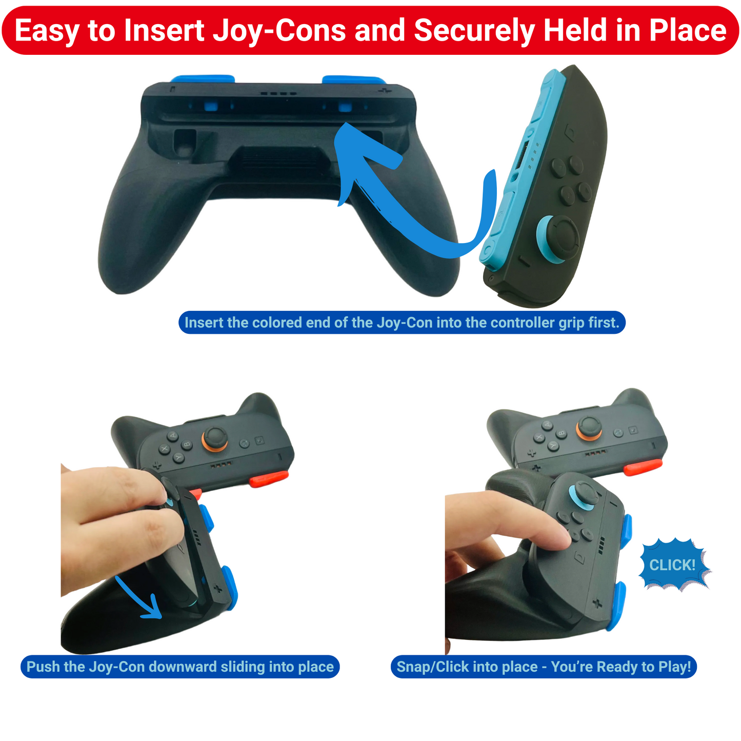 Nintendo Switch 2 Multiplayer Joy-Con Controller – Ergonomic Controller Joy-Con Grips (2 Pack) – Soft SR/SL Buttons + Analog Lock Set