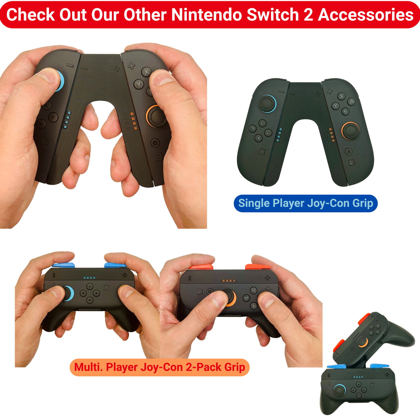 Joy-Con Ergonomic Mouse 2-Pack | Enhanced Precision and Control | FPS & Mouse Mode Gaming