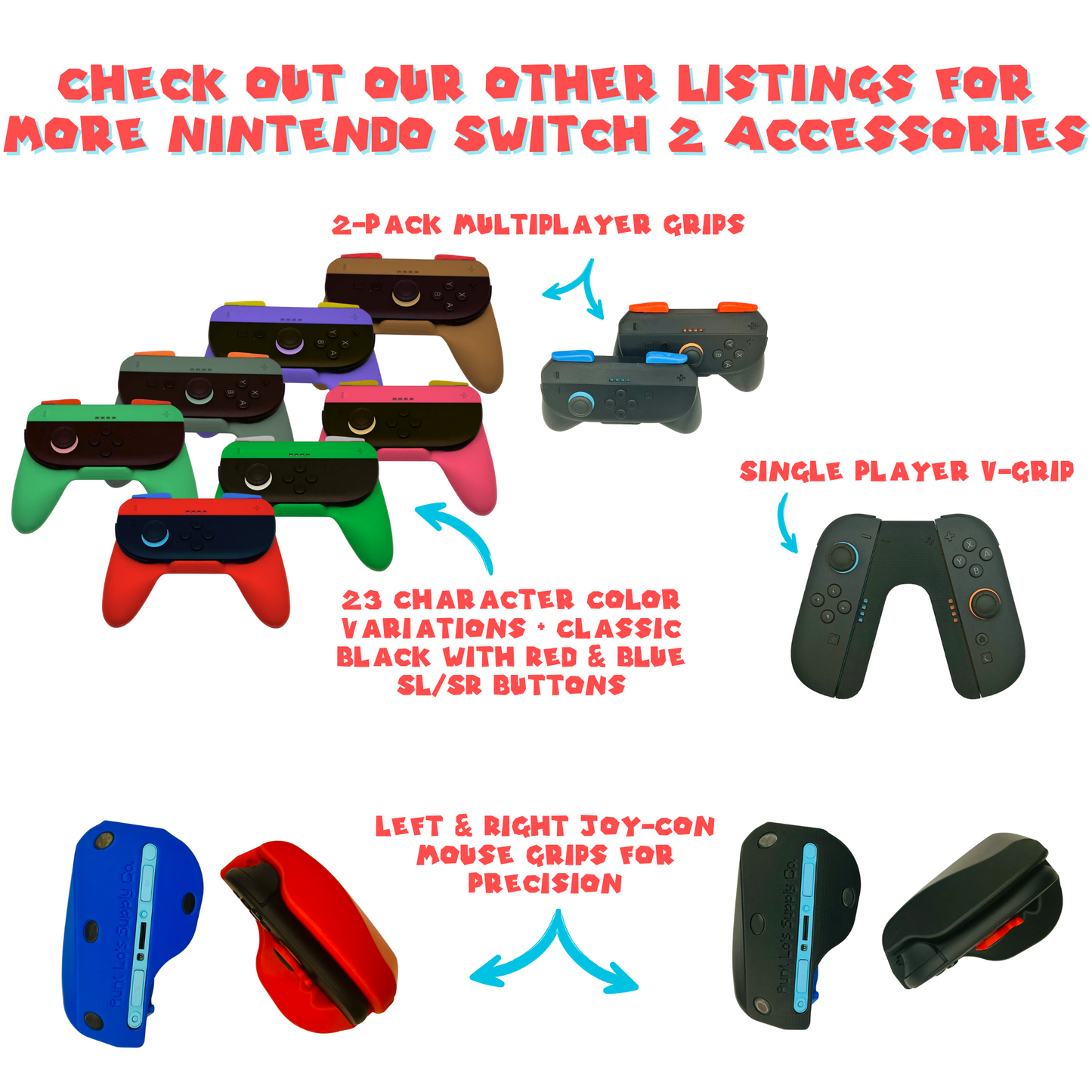 Handheld Joy-Con Grips for Nintendo Switch 2 – Ergonomic Grips for Handheld Mode – Soft Comfort Grip for Enhanced Gameplay – Dockable