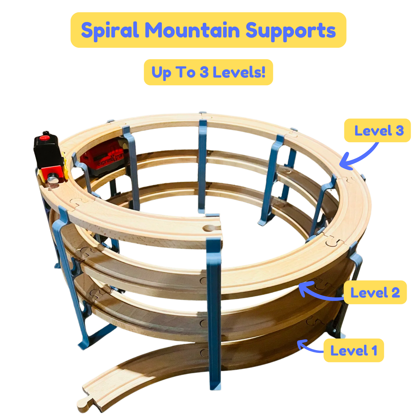Spiral Mountain Support for Wooden Train Set | Compatible with Brio, Thomas, Hape, IKEA, Melissa and Doug