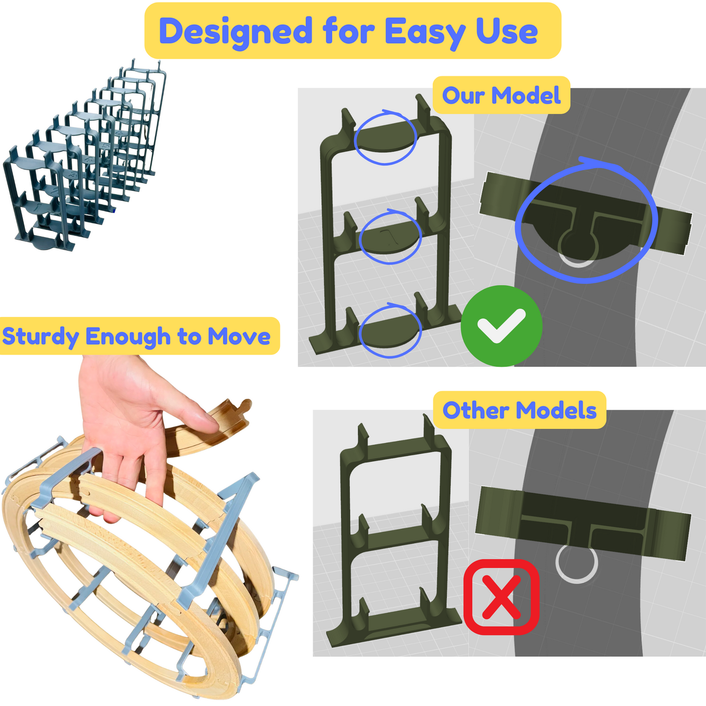 Spiral Mountain Support for Wooden Train Set | Compatible with Brio, Thomas, Hape, IKEA, Melissa and Doug