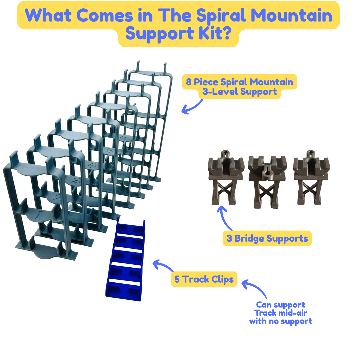 Spiral Mountain Support for Wooden Train Set | Compatible with Brio, Thomas, Hape, IKEA, Melissa and Doug