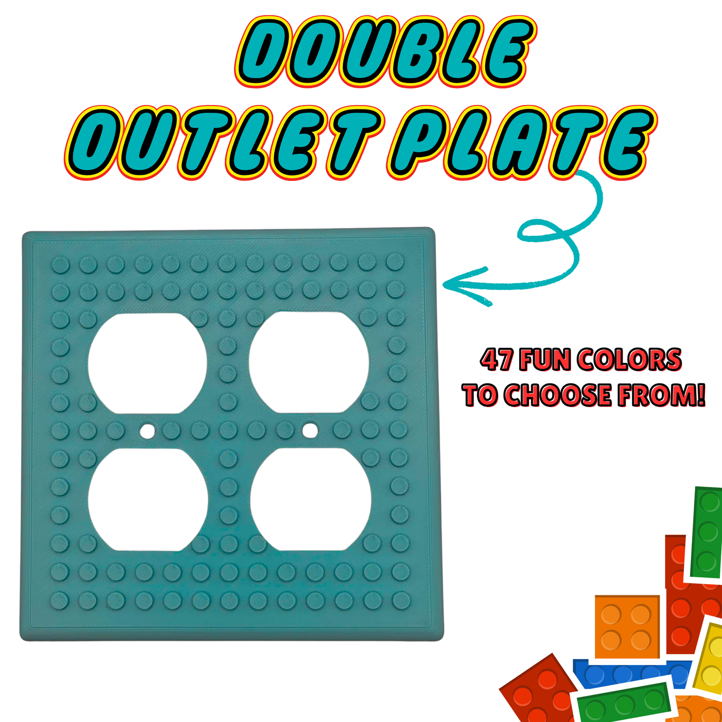 LEGO® Brick Compatible Switch Plate & Outlet Cover