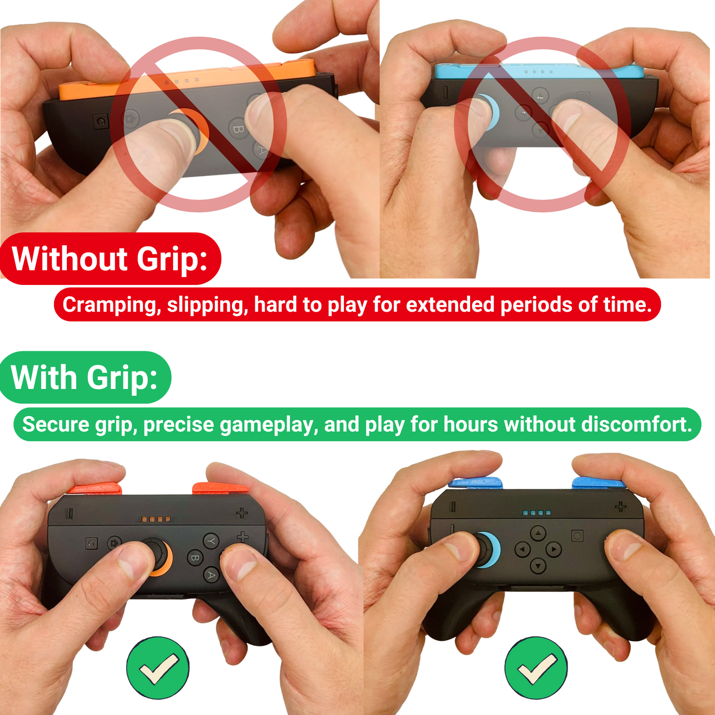 Nintendo Switch 2 Multiplayer Joy-Con Controller – Ergonomic Controller Joy-Con Grips (2 Pack) – Soft SR/SL Buttons + Analog Lock Set