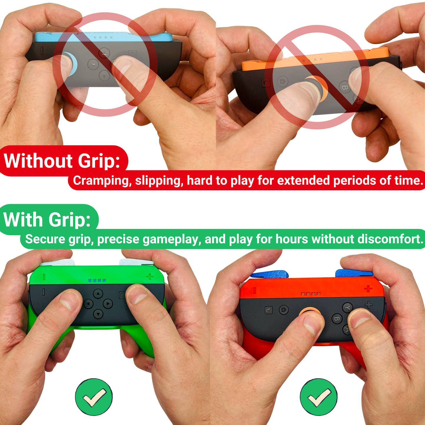 Multiplayer Joy-Con Grips for Switch 2 | 2-Pack Ergonomic Controller Handles | 23 Color Variations + Free Set of Analog Locks