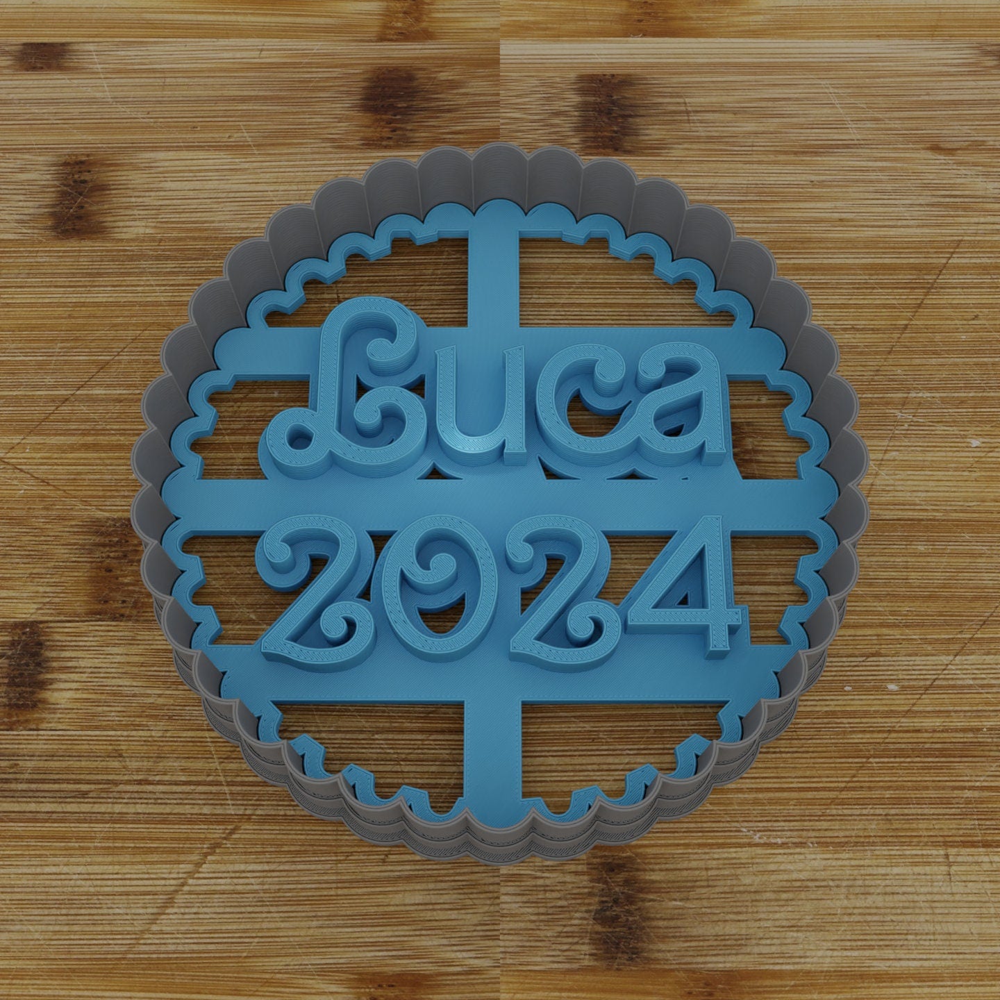 CUSTOM Cookie Cutter - Three Lines || Cutter and Stamp || Retro Doll Font