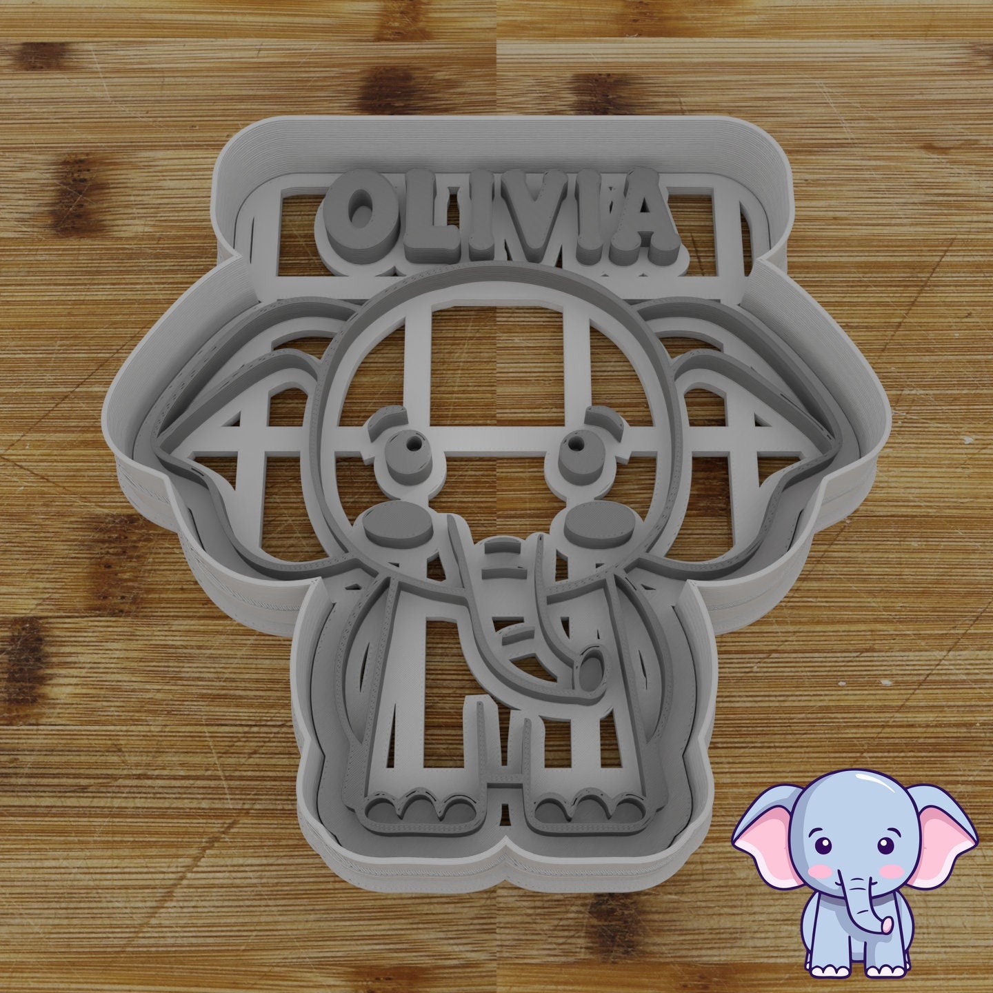 Personalizable 2pc. Elephant Cookie Cutter | Safari Party Favor