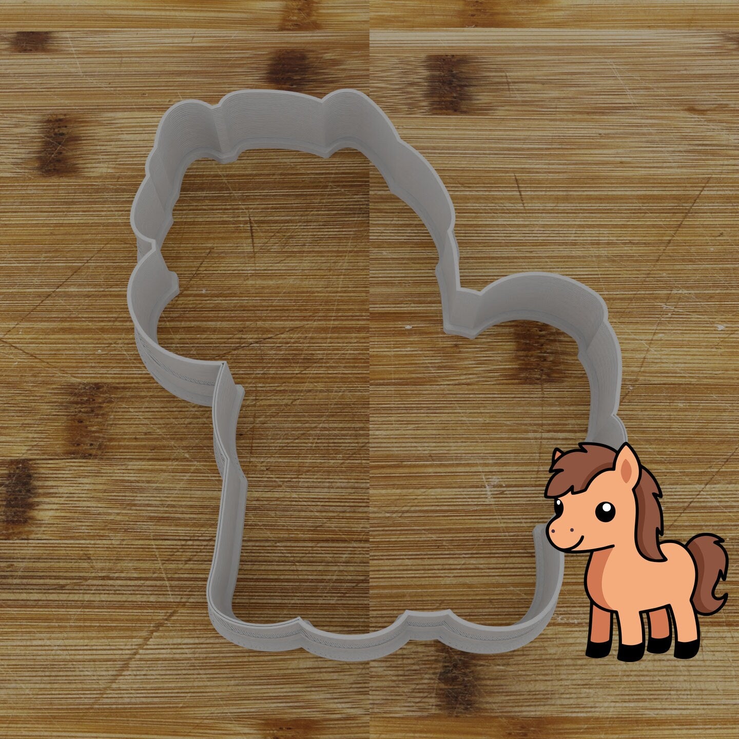 Personalizable 2pc. Horse Cookie Cutter | Pony Cookie Cutter | Equestrian Party Favor
