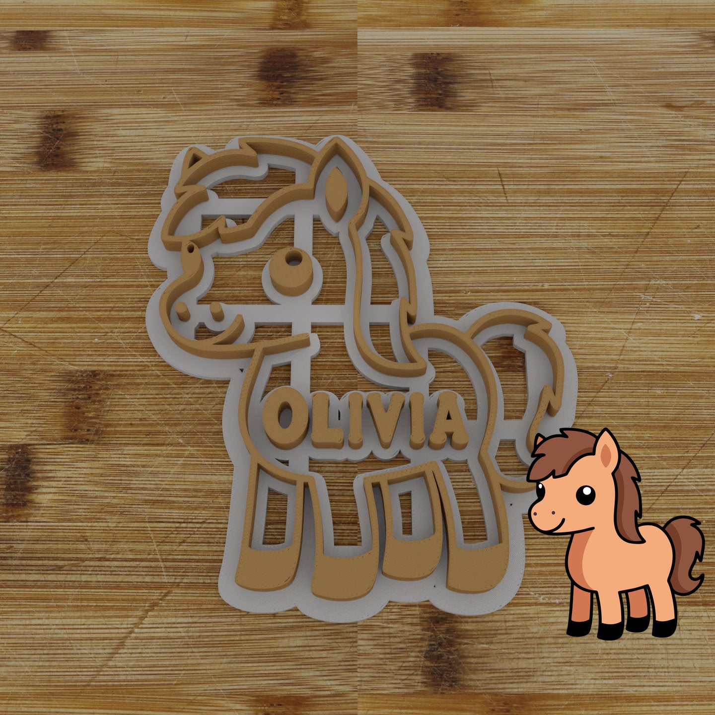 Personalizable 2pc. Horse Cookie Cutter | Pony Cookie Cutter | Equestrian Party Favor