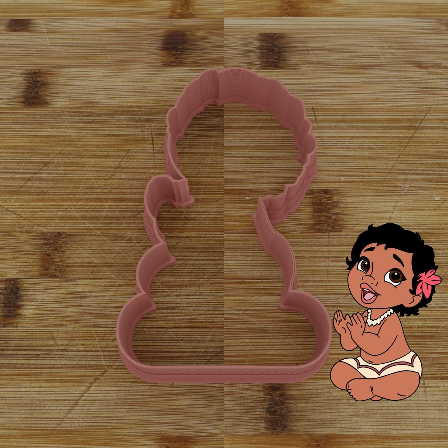 Baby Hawaiian Girl Customizable Cookie Cutter & Stamp | Custom Cookie Embosser | Personalized Cookie Cutter