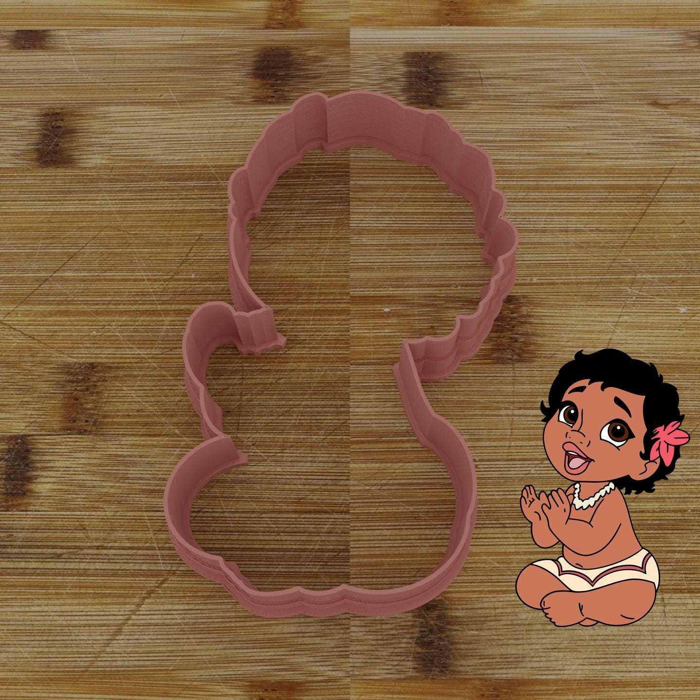 Baby Hawaiian Girl Customizable Cookie Cutter & Stamp | Custom Cookie Embosser | Personalized Cookie Cutter