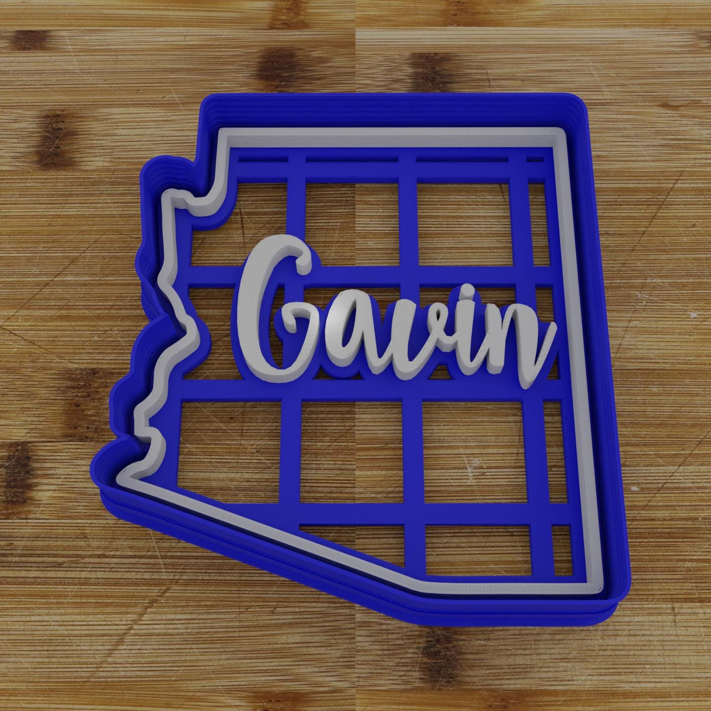 2pc Personalizable Arizona Cookie Cutter & Stamp | USA | United States Cookie Cutter