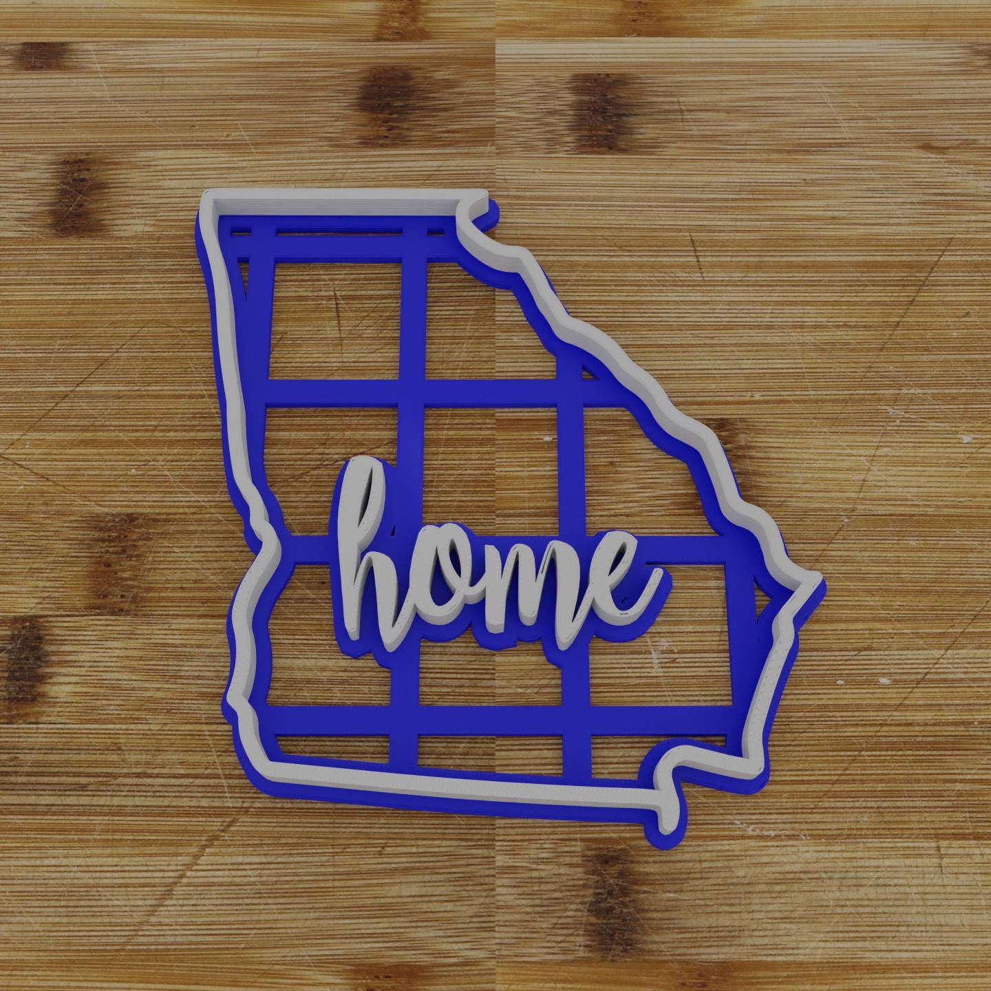 2pc Personalizable Georgia Cookie Cutter & Stamp | USA | United States Cookie Cutter