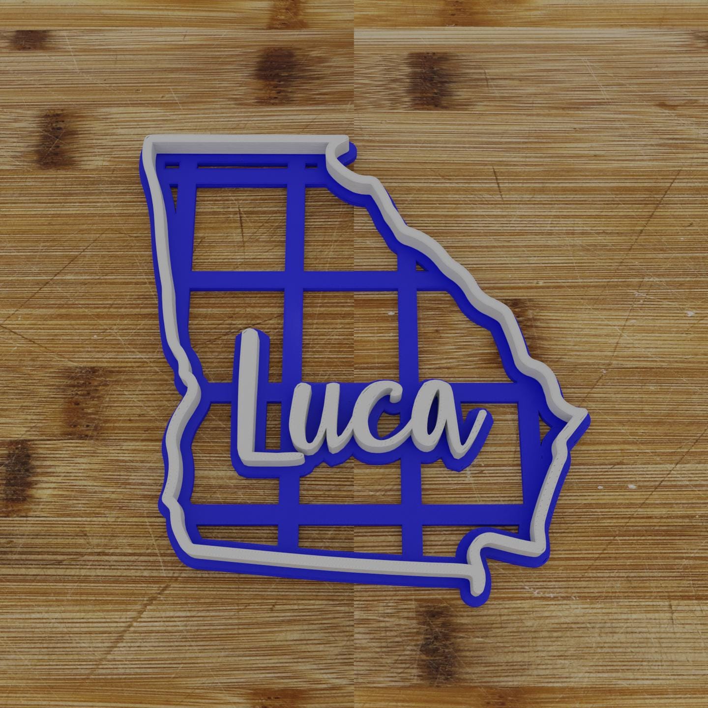 2pc Personalizable Georgia Cookie Cutter & Stamp | USA | United States Cookie Cutter