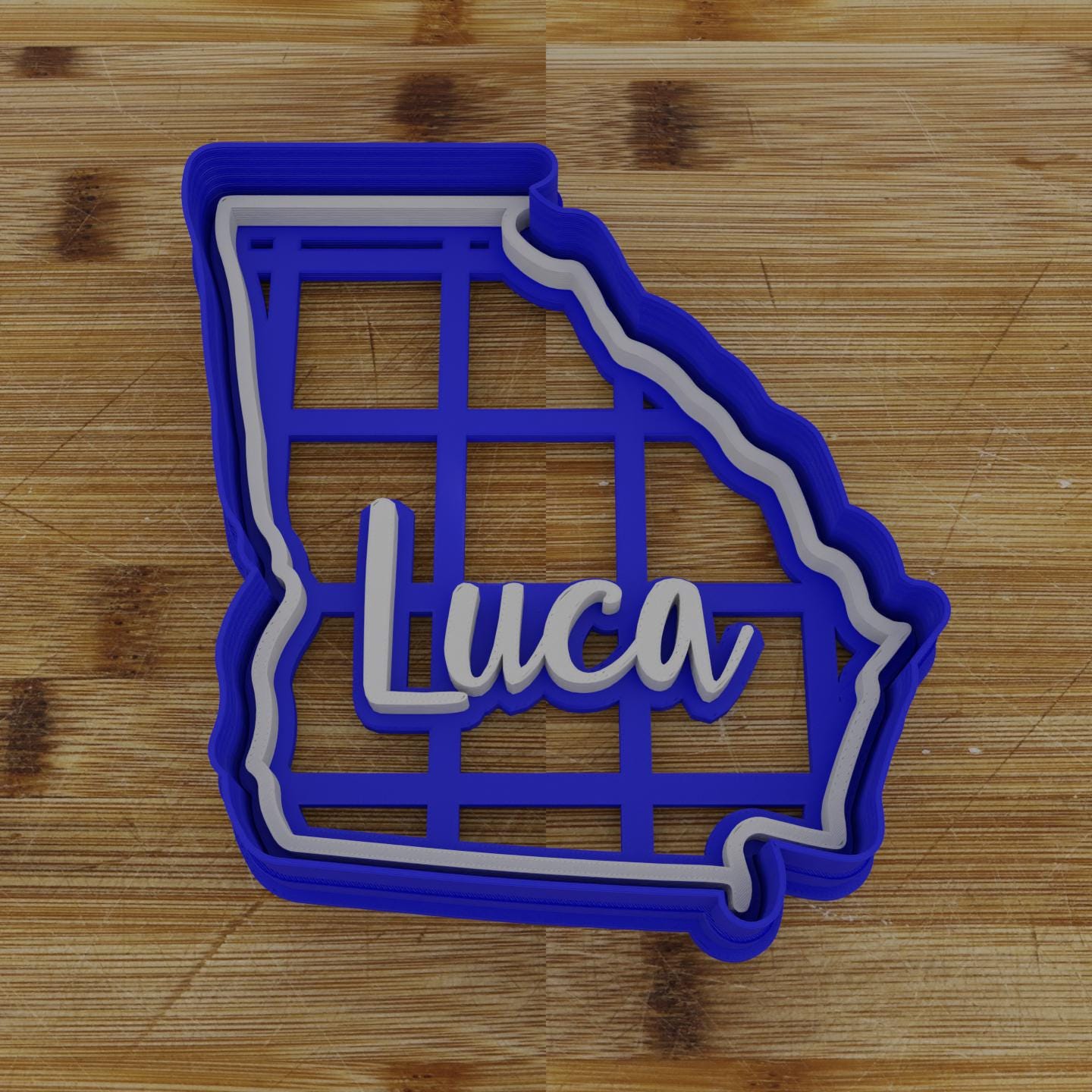 2pc Personalizable Georgia Cookie Cutter & Stamp | USA | United States Cookie Cutter
