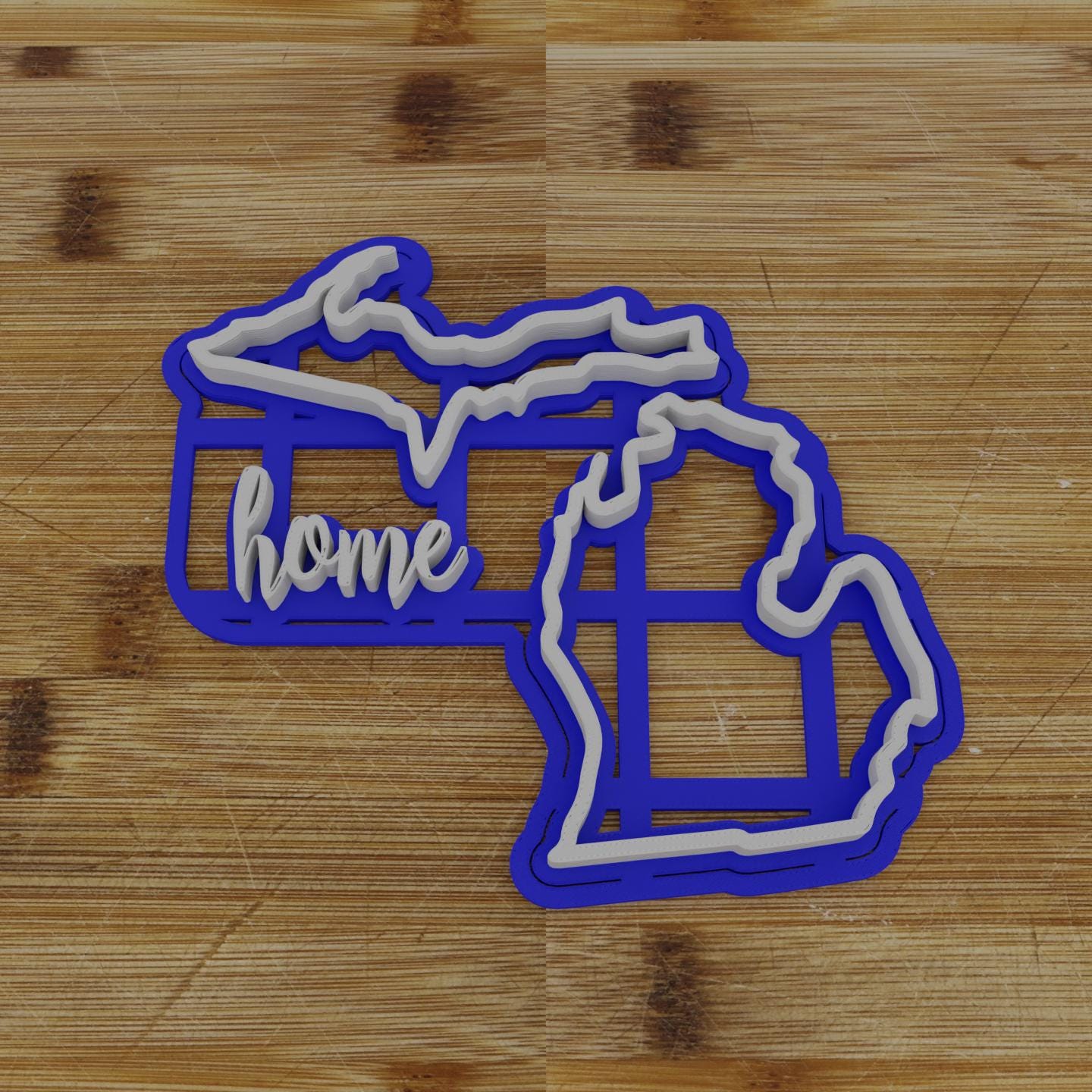 2pc Personalizable Michigan Cookie Cutter & Stamp | USA | United States Cookie Cutter