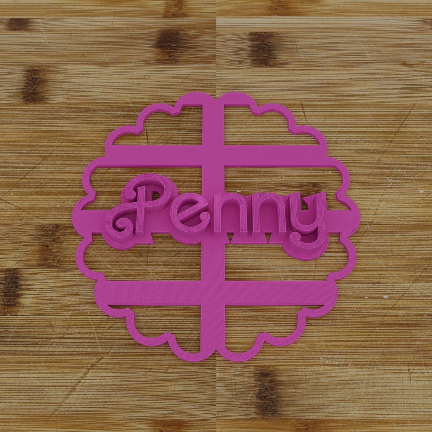 CUSTOM Cookie Cutter - Three Lines || Cutter and Stamp || Retro Doll Font