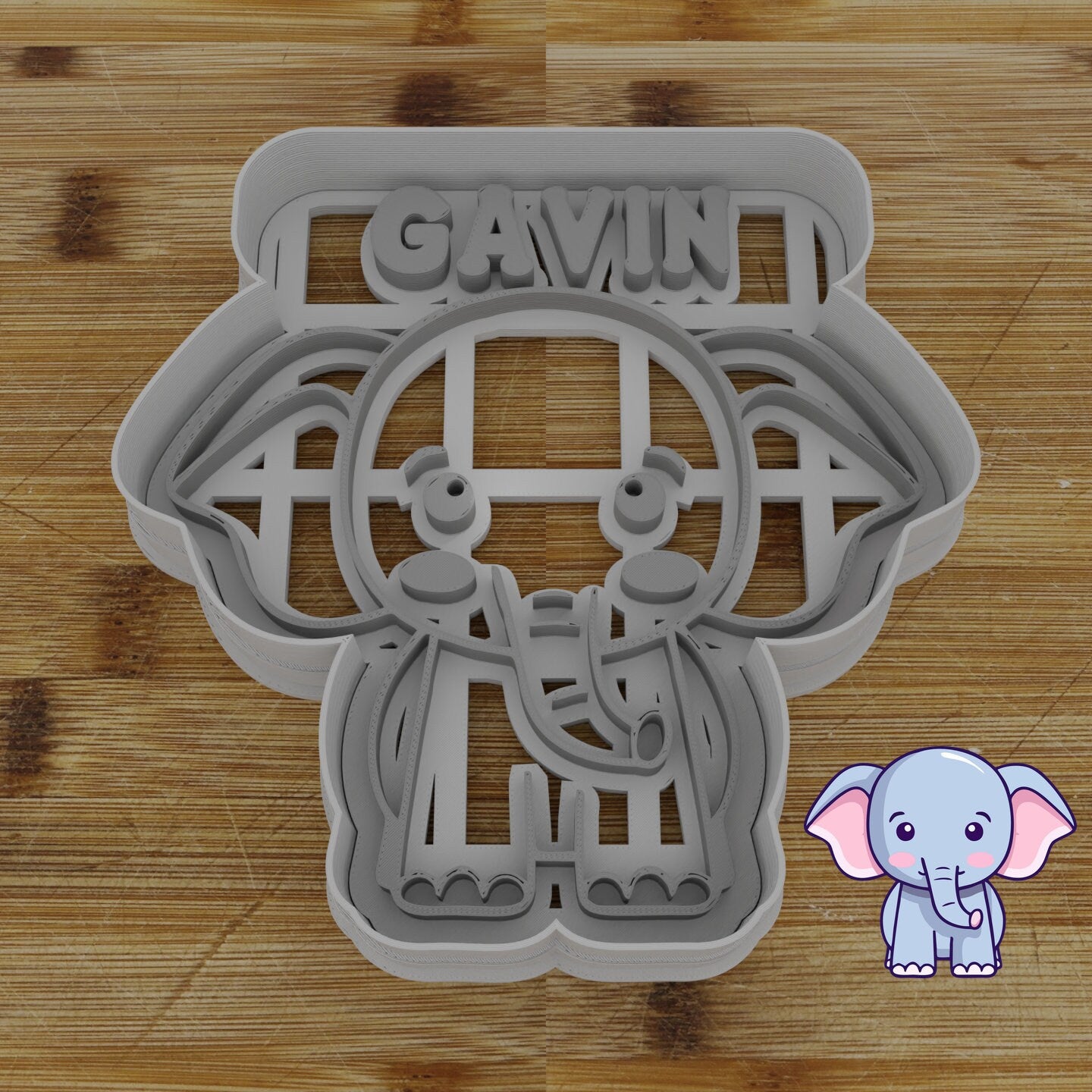 Personalizable 2pc. Elephant Cookie Cutter | Safari Party Favor
