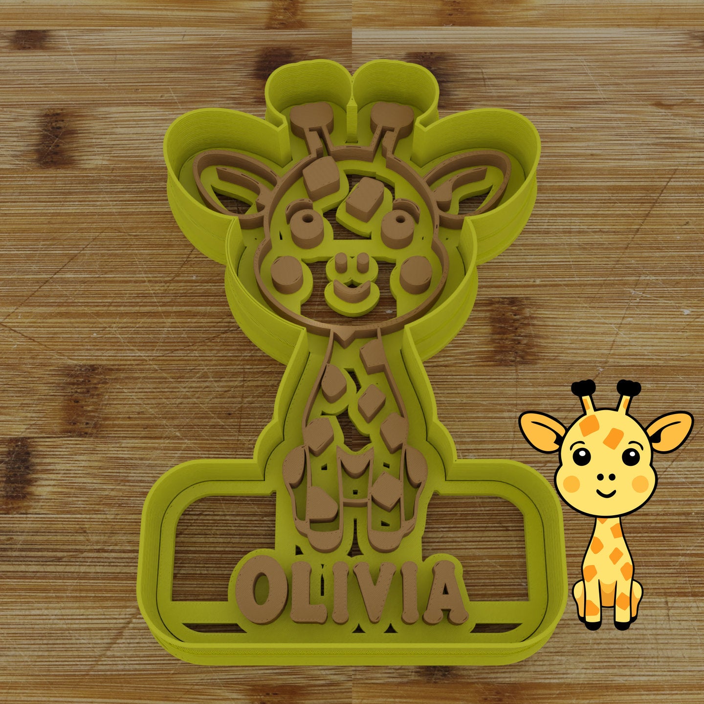 Personalizable 2pc. Giraffe Cookie Cutter | Safari Party Favor