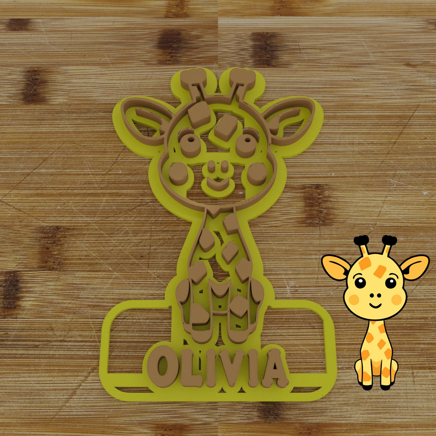 Personalizable 2pc. Giraffe Cookie Cutter | Safari Party Favor