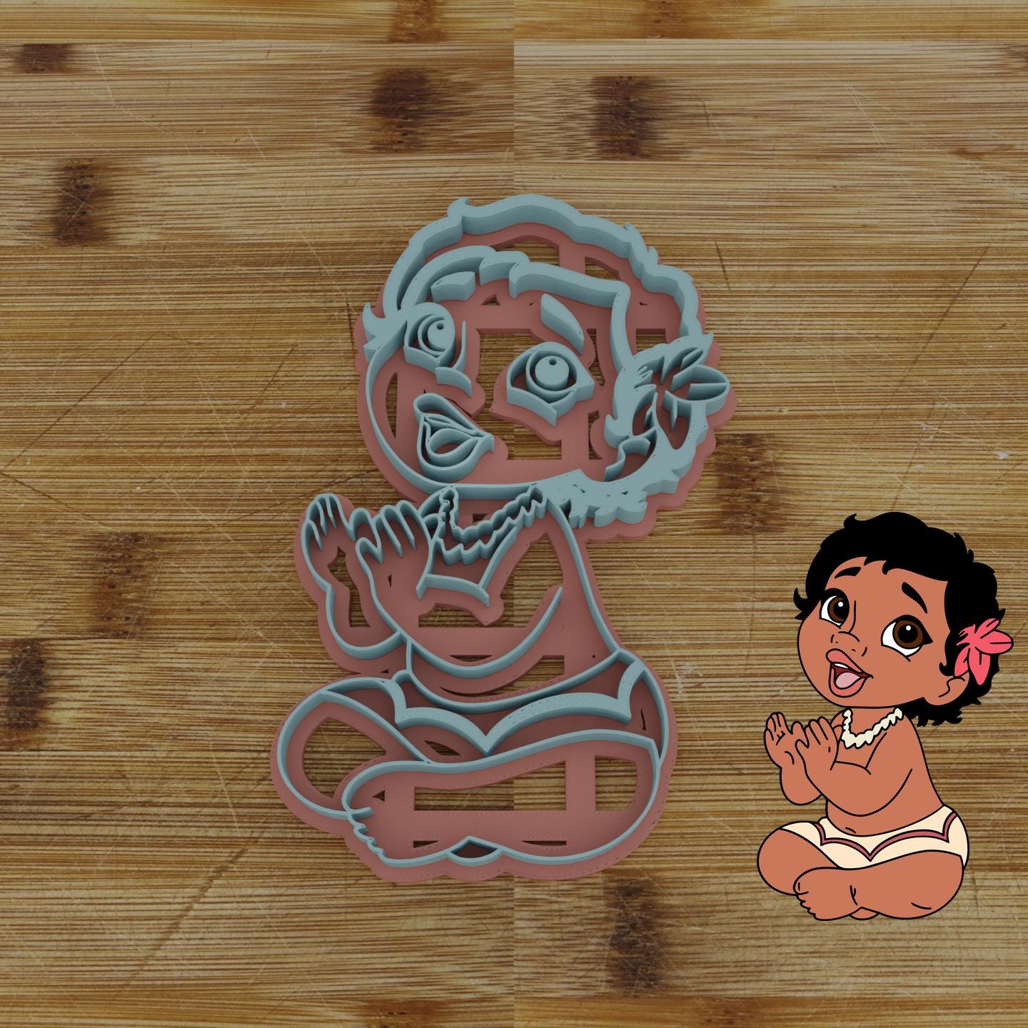 Baby Hawaiian Girl Customizable Cookie Cutter & Stamp | Custom Cookie Embosser | Personalized Cookie Cutter