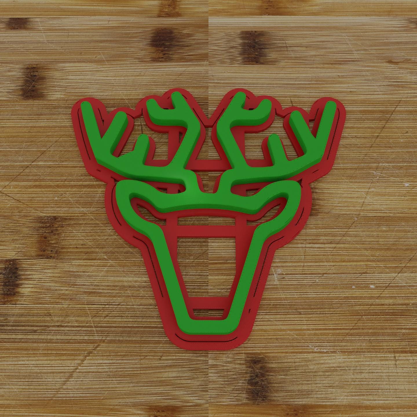 Second Reindeer Head Cookie Cutter | Festive Animal Design | Holiday Cookie Making