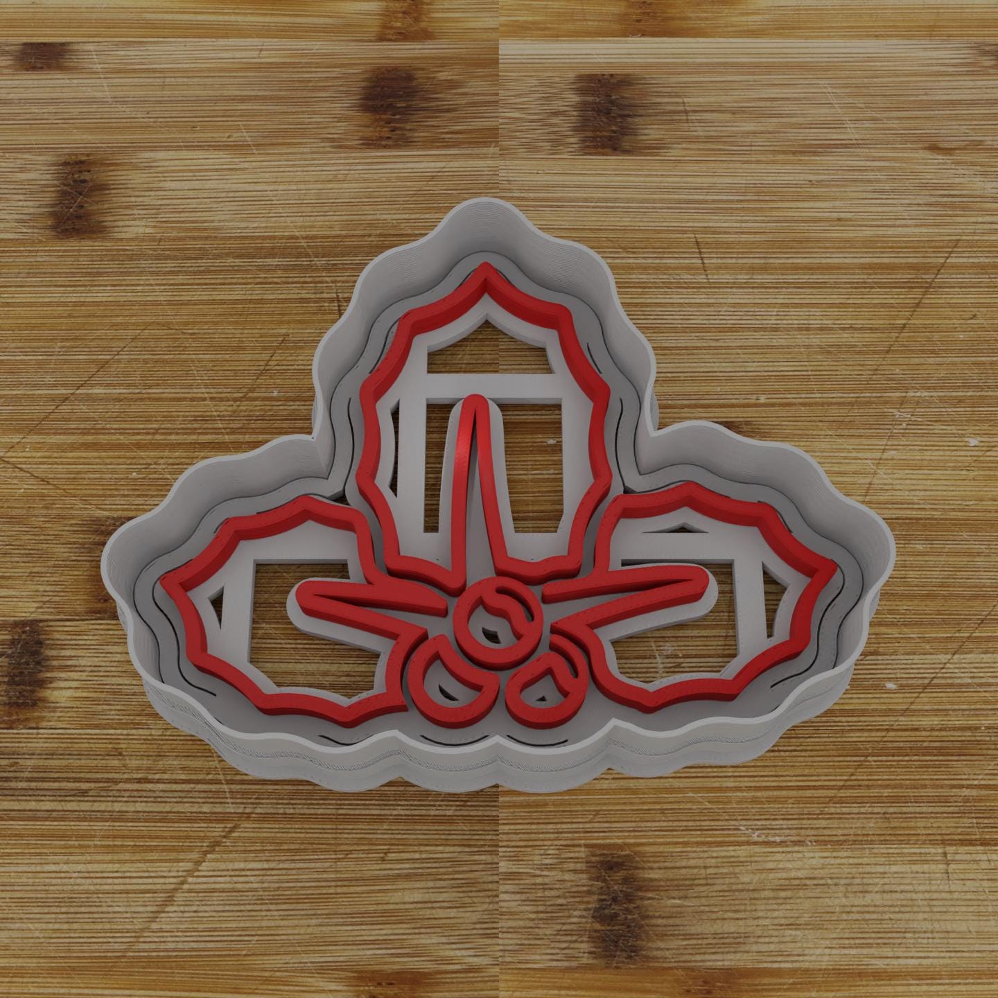 Mistletoe Cookie Cutter | Romantic Christmas Design | Holiday Cookie Stamp