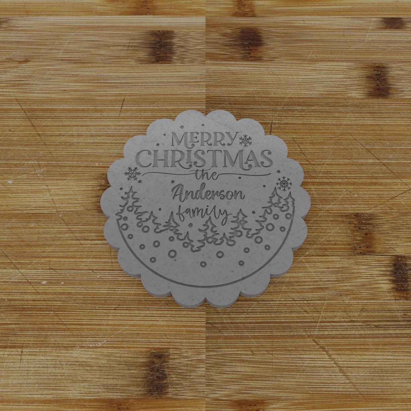Merry Christmas Family Name Cookie Cutter | Holiday Cookie Cutter | Christmas Cookie Cutter