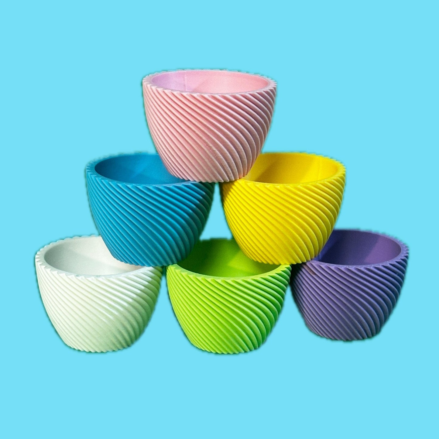 Easter Egg Cups | Modern Geometric | Matte PLA Twist Egg Holders | 3D Printed Easter Decor | Single or Set of 6 | Easter Decor | Easter Gift