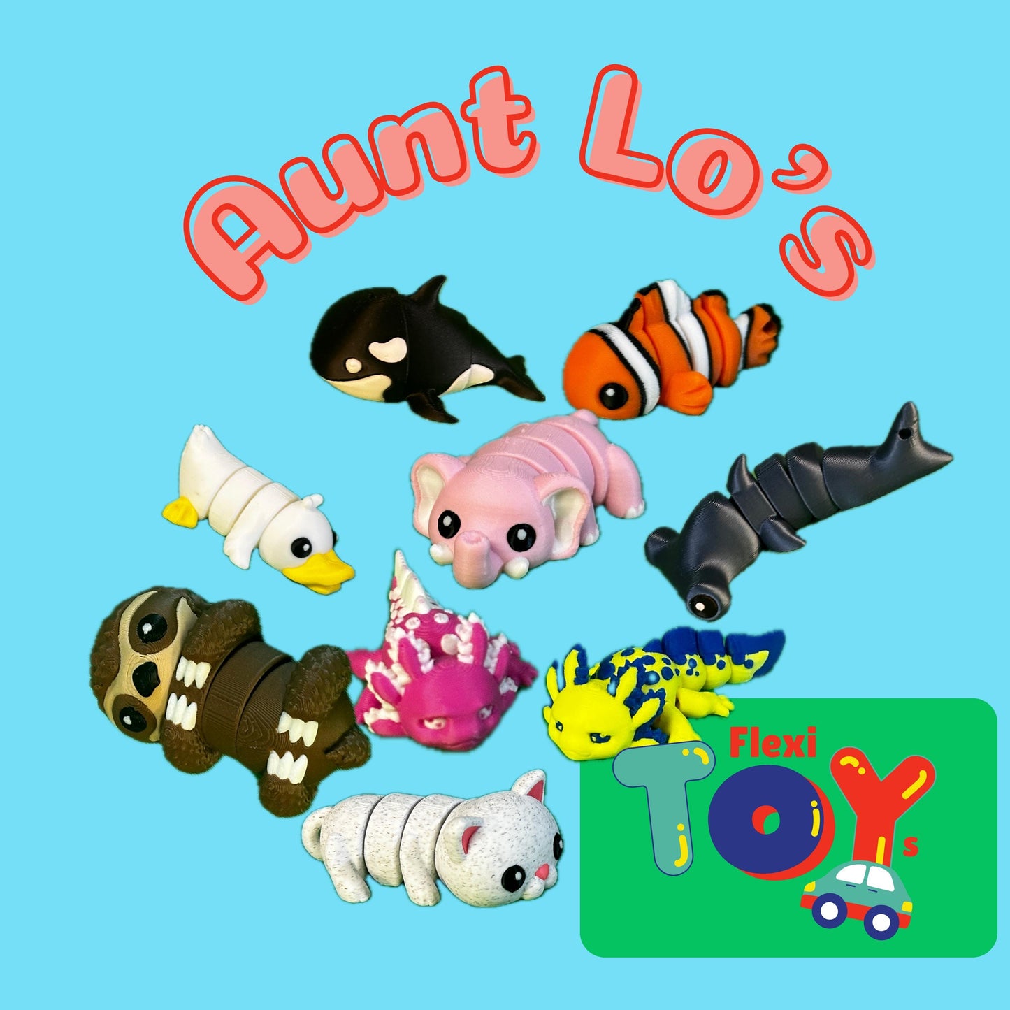 Flexi Mini Animals | Choose Your Own | Articulating Flexi Animals | 3D Printed Fidget Toy | Sensory Toy | Animal Gifts | Baby Animals