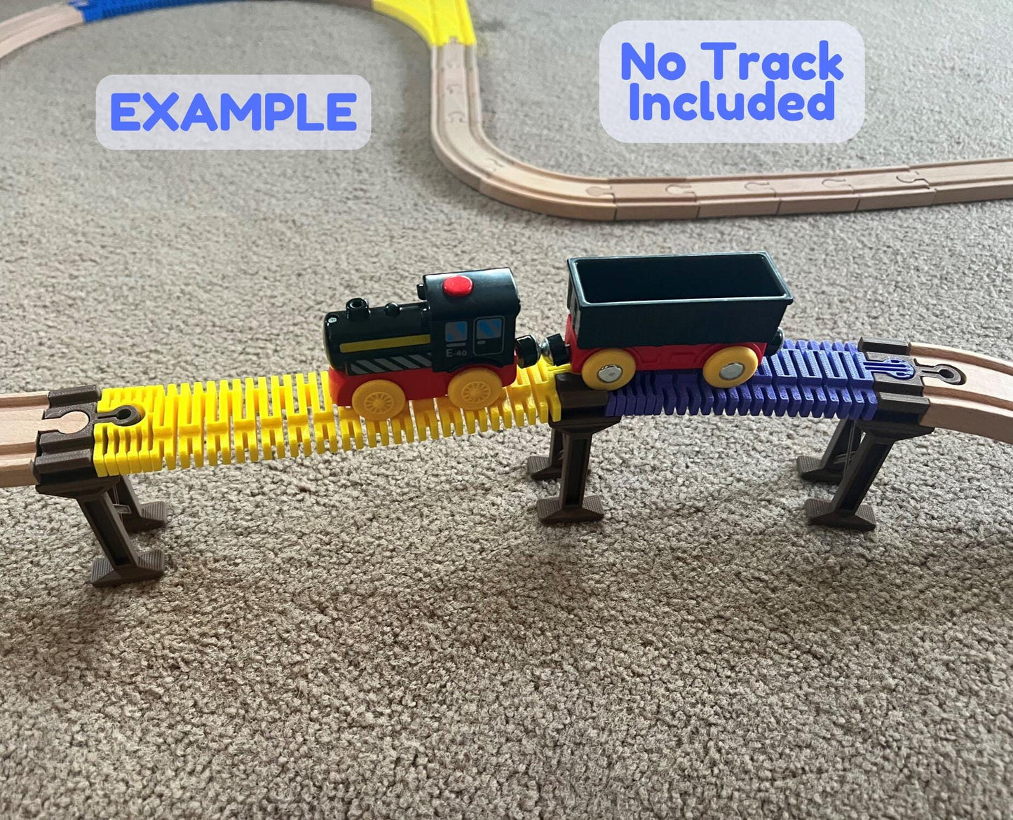 Wooden Train Bridge Supports | Compatible with Brio, Thomas, Hape, IKEA & More | Sets of 5, 7, or 10