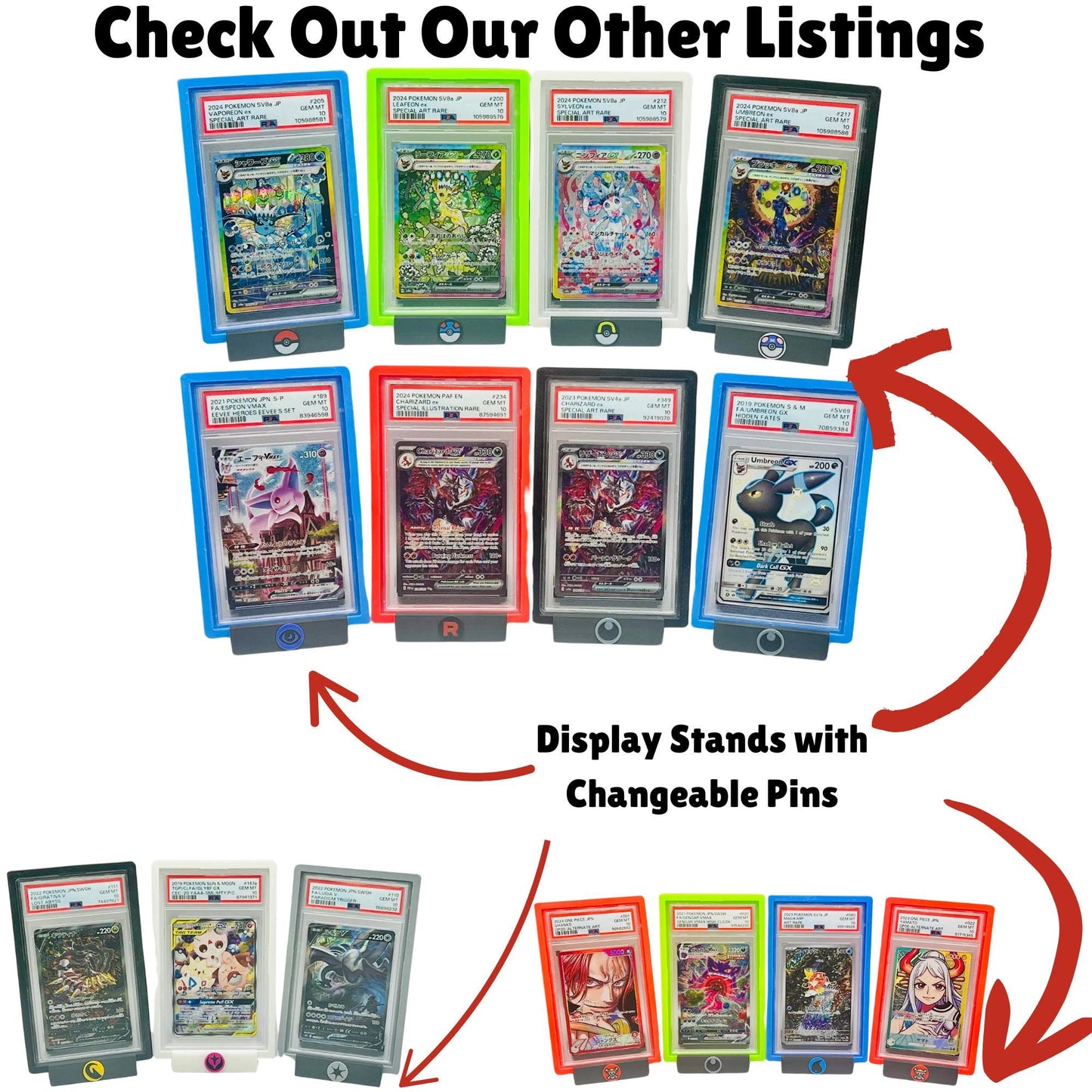 Slab Guard for PSA Graded Cards | Protective & Stackable Case | Shock-Absorbent - Made from TPU | 7 Colors Available - Customizable Text