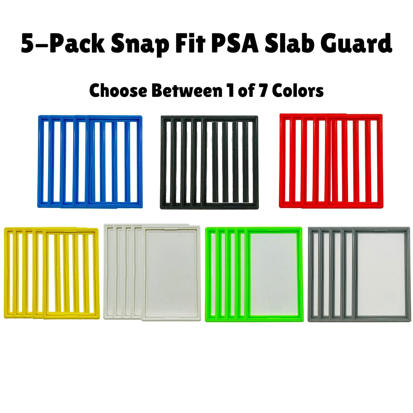 Slab Guard for PSA Graded Cards | Protective & Stackable Case | Shock-Absorbent - Made from TPU | 7 Colors Available - Customizable Text