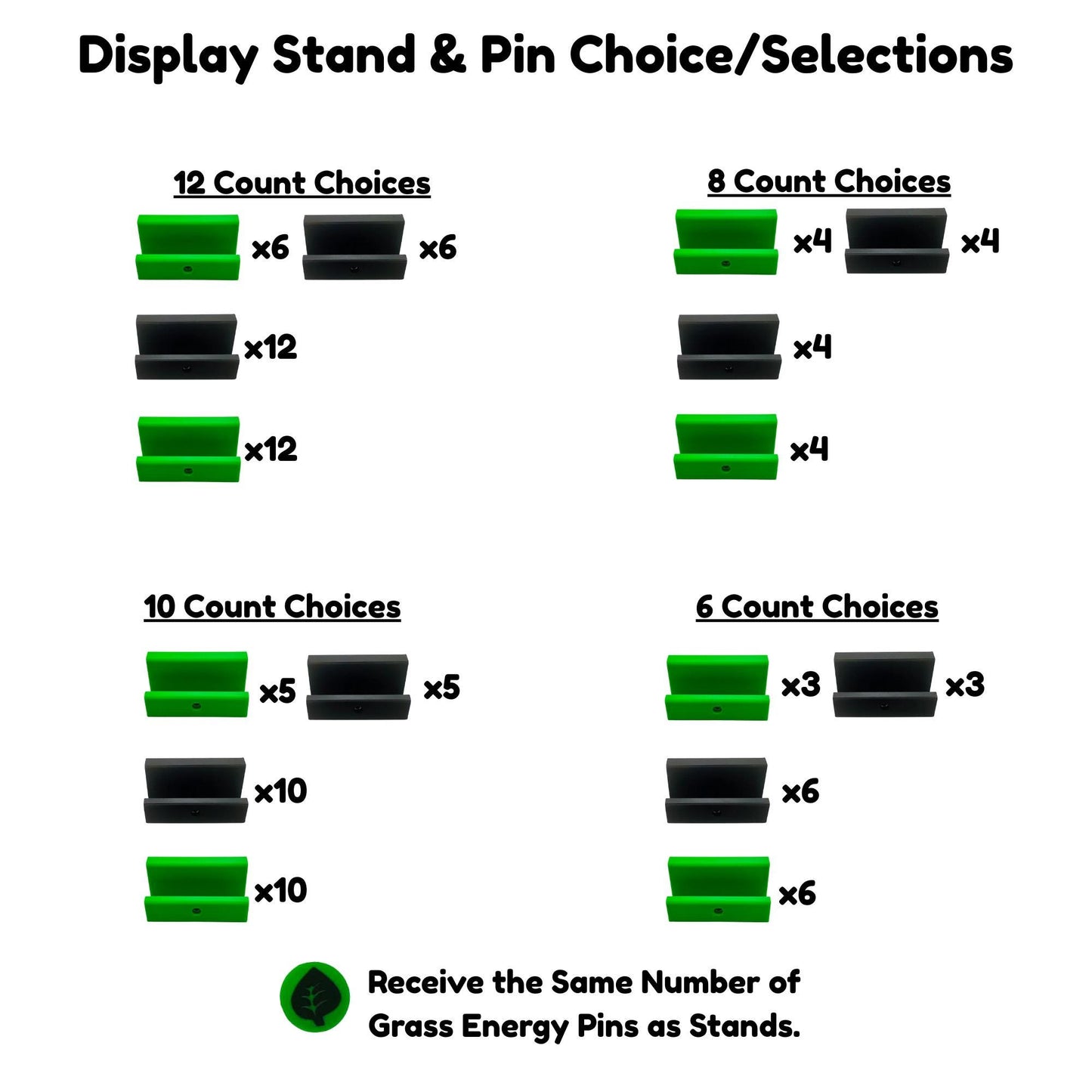 Custom Card Display Stand for PSA, BSS, CGC, Toploaders, Sleeves, Slabs, & More | Changeable Pins β Grass Energy Themed