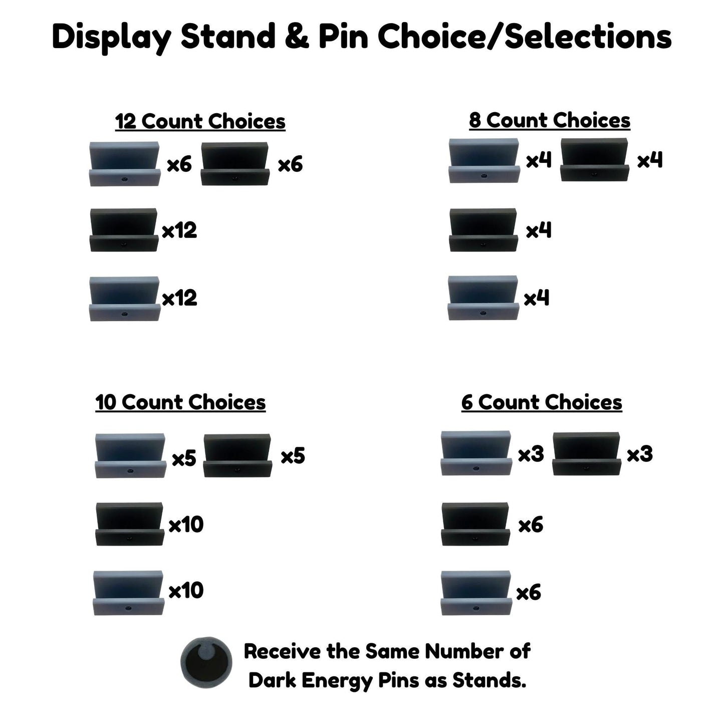 Custom Card Display Stand for PSA, BSS, CGC, Toploaders, Sleeves, Slabs, & More | Changeable Pins β Dark Energy Themed