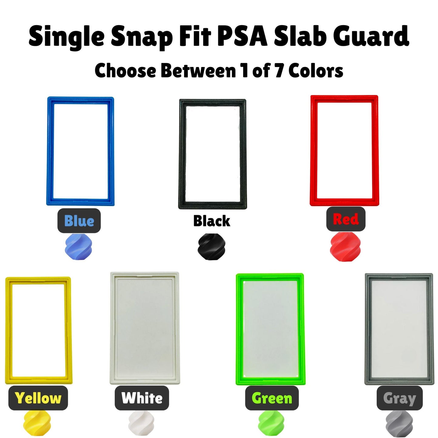 Slab Guard for PSA Graded Cards | Protective & Stackable Case | Shock-Absorbent - Made from TPU | 7 Colors Available - Customizable Text