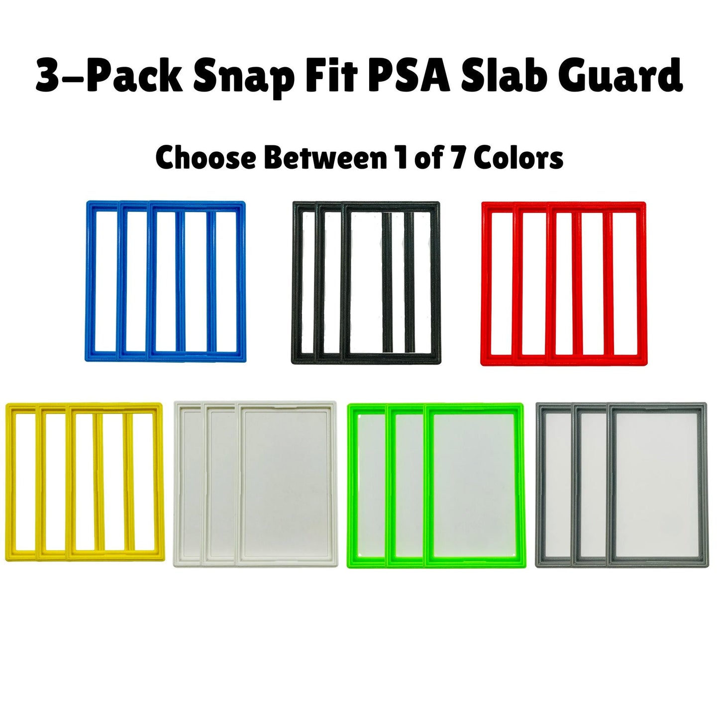 Slab Guard for PSA Graded Cards | Protective & Stackable Case | Shock-Absorbent - Made from TPU | 7 Colors Available - Customizable Text